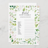 WORD-scramble bridal baby shower game Kaart (Voorkant / Achterkant)