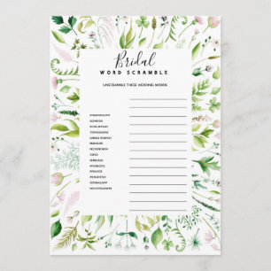 WORD-scramble bridal baby shower game Kaart
