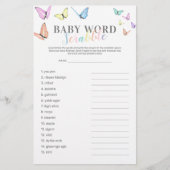Word Scramble Butterfly Baby shower Game (Voorkant)