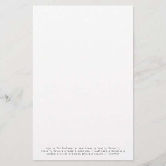 Word Scramble Butterfly Baby shower Game (Achterkant)