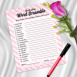 Word Scramble Cocktail Verjaardagsspel