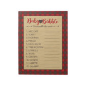 Word Scramble Flannel Baby shower Game Pack Notitieblok (Linkerzijde)