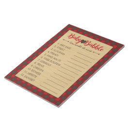 Word Scramble Flannel Baby shower Game Pack Notitieblok