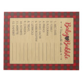 Word Scramble Flannel Baby shower Game Pack Notitieblok (Voorkant)