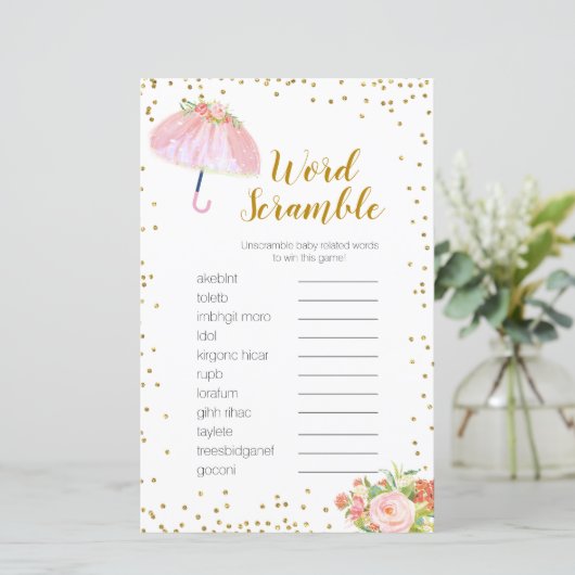 Word Scramble Game April Showers brengen mogelijke (Staand voorkant)