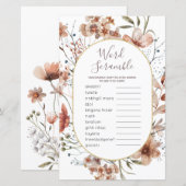 Word Scramble Game Autumn Wildbloemen Sign. (Voorkant / Achterkant)