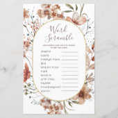 Word Scramble Game Autumn Wildbloemen Sign. (Voorkant)