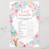 Word Scramble Game Blue Pastel Ice Floral (Voorkant)