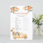 Word Scramble Game Citrus oranje  Truck (Staand voorkant)