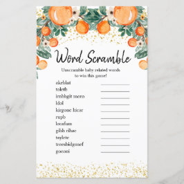 Word Scramble Game Citrus Summer Oranje