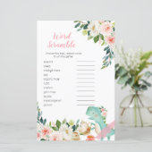 Word Scramble Game Dinosaur Tea Party Baby shower (Staand voorkant)