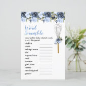 Word Scramble Game Navy Floral Snel gegrift (Staand voorkant)