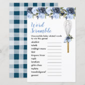 Word Scramble Game Navy Floral Snel gegrift (Voorkant / Achterkant)