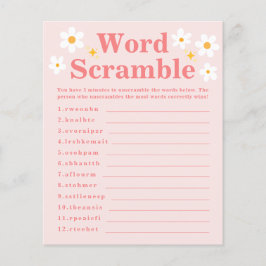 Word Scramble Game Roze Daisy Spring Baby shower