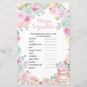 Word Scramble Game Tea Party Pastel Floral (Voorkant)