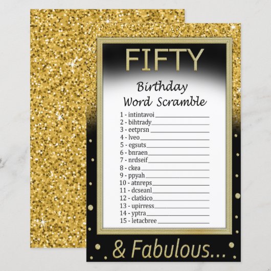 Word Scramble Game van 50 jaar (Voorkant / Achterkant)