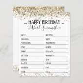 Word Scramble Game van Birthday Party (Voorkant / Achterkant)