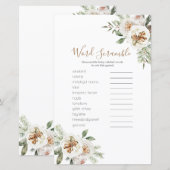 Word Scramble Game Winter White Floral Kerstmis (Voorkant / Achterkant)