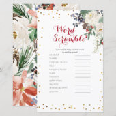 Word Scramble Game Winter White Floral Kerstmis (Voorkant / Achterkant)