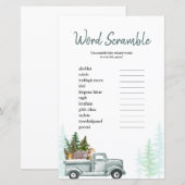 Word Scramble Game Winter Woodland Pine Trees (Voorkant / Achterkant)