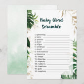 Word Scramble Gold Safari Baby shower Game Kaart (Voorkant / Achterkant)