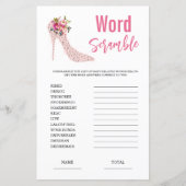 Word Scramble High Heels Vrijgezellenfeest spel (Voorkant)