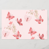 Word Scramble roze vlinders Baby shower spel Flyer (Achterkant)