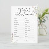 Word Scramble Vrijgezellenfeest Game Kaart (Staand voorkant)