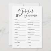 Word Scramble Vrijgezellenfeest Game Kaart (Voorkant)