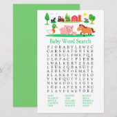 Word Search Game in Barnyard-Baby shower (Voorkant / Achterkant)