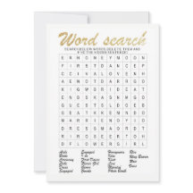 Word Search Gold glittering vrijgezellenfeest game