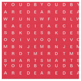 Word Search (Inspirerend) rode fabric Stof
