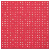 Word Search (Inspirerend) rode fabric Stof (Swatch)