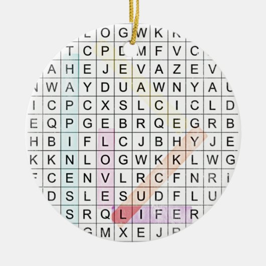 Word Search Keramisch Ornament (Voorkant)