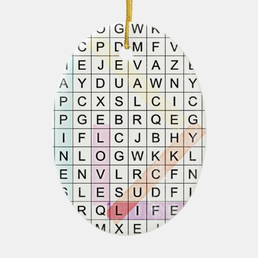 Word Search Keramisch Ornament (Voorkant)