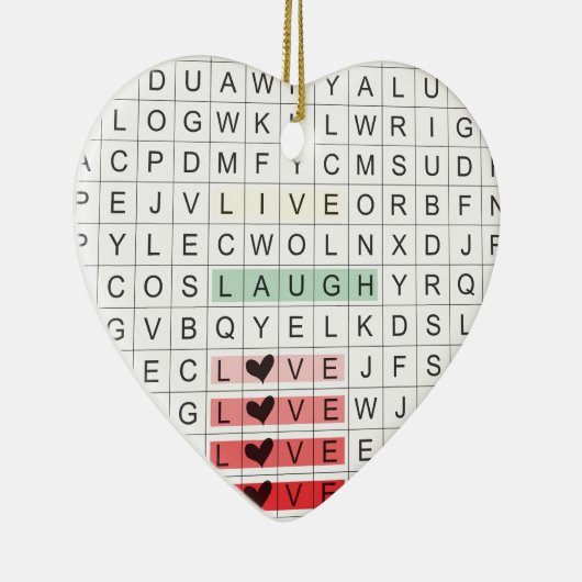 Word Search Love Keramisch Ornament (Rechts)