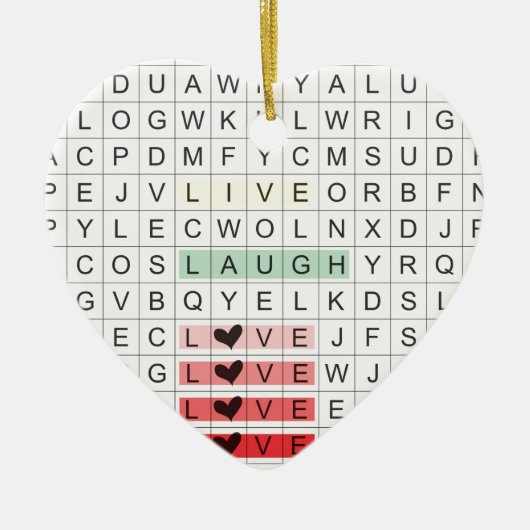 Word Search Love Keramisch Ornament (Voorkant)