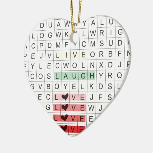 Word Search Love Keramisch Ornament (Links)