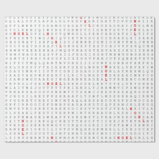 Word Search Puzzel NOEL Cadeaupapier (Vlak)