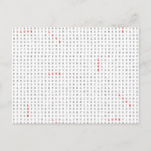 Word Search Puzzle LOVE Grafisch Briefkaart