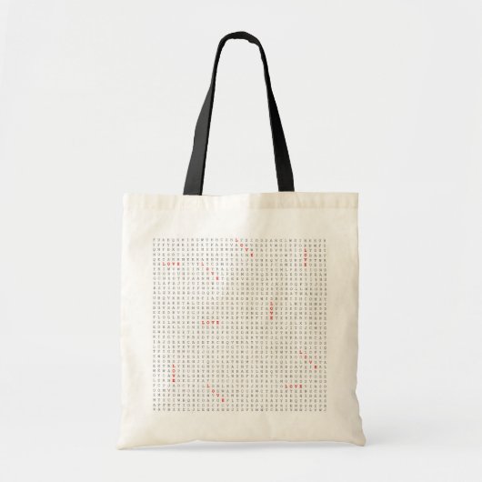Word Search Puzzle LOVE Grafisch Tote Bag (Voorkant)