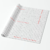 Word Search Puzzle Merry Kerstmis Cadeaupapier (Uitgerold)