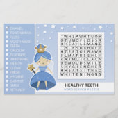 Word Search Puzzle. Tooth Fairy Party-spel (Voorkant)