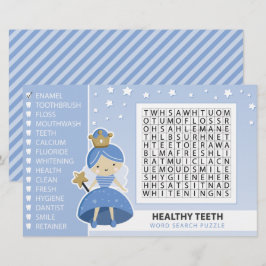 Word Search Puzzle. Tooth Fairy Party-spel