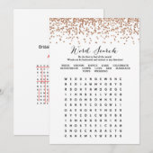 Word Search Roos Gold Vrijgezellenfeest Game 5x7 Kaart (Voorkant / Achterkant)