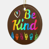 Word Sind Love ASL Sign Language Nonverbal Teacher Keramisch Ornament (Links)