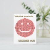 WORD SMILE POSTCARD+giftige Briefkaart (Staand voorkant)