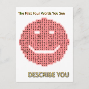 WORD SMILE POSTCARD+giftige Briefkaart