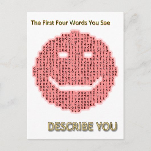 WORD SMILE POSTCARD+giftige Briefkaart (Voorkant)