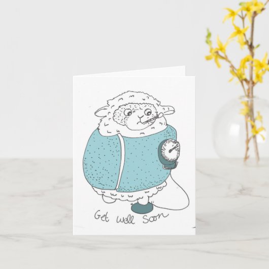 Word snel beter Schaap Kaart (Gele Bloem)